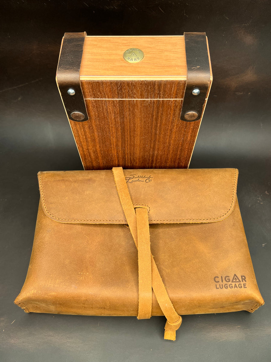 tobacco hand luggage Cigar Luggage Harlow Leather Slip Case – Benchmark Humidors