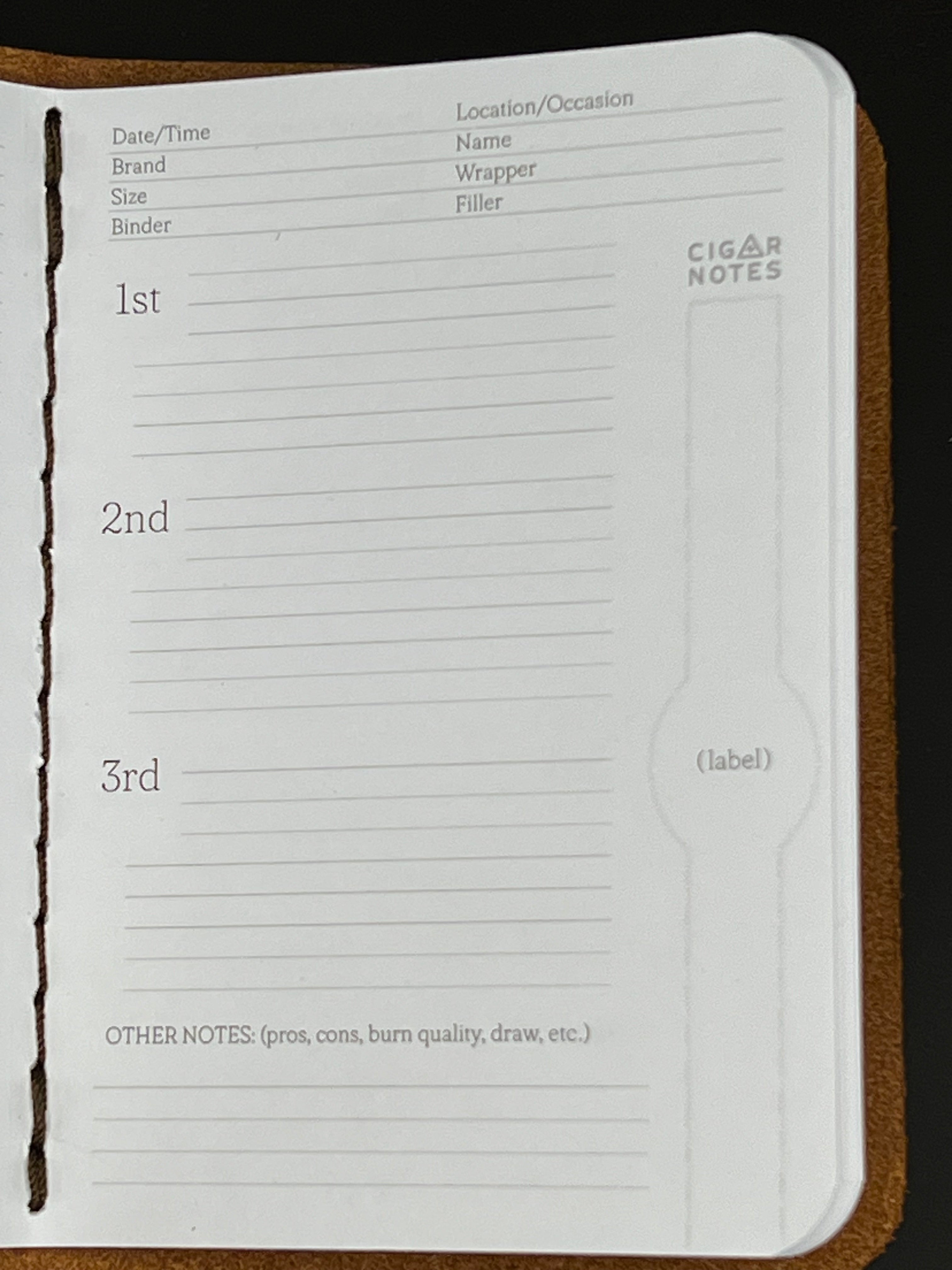 NEW Cigar Notes Journal